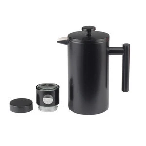 Amazon Best SellersColorful Painting Stainless Steel Double Wall French Press with Coffee Canister Set for Coffee