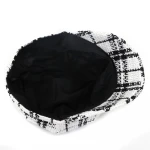 Amazon Classic Checked Hot fashion custom wholesale Autumn winter hat Flat Brim Short Beret