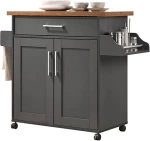 Amazon Hot sale Portable Kitchen Island with Spice Rack, Towel Rack & Drawer