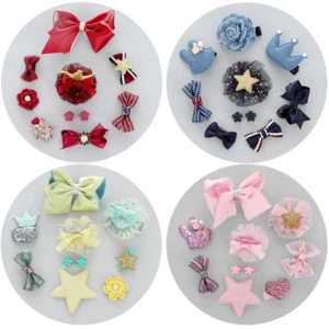 Amazon Top Sale 2019 Hair Accessories Set Girls Hair Clips Ribbon Bow For Kids Baby Toddlers