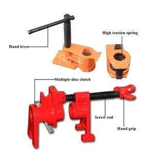 American-style light duty quick release 1/2inch  3/4 inch woodworking pipe clamp with or without legs sliding pipe clamp support