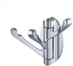 Angle Simple Metal Robe Bathroom Triple Hook Towel Holder with 3 Swivel Hook Heavy Duty Chrome Finish Folding Coat Towel Hook
