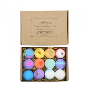 B20 Best selling products 70g*12 bath bombs packaging paper box gift set of 12