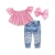 Import Baby Girls Clothing Sets Clothes Kids Girls Summer Clothing Set Children Fashion Girls Summer Suits Tops+Jeans 3pieces Outfits from China