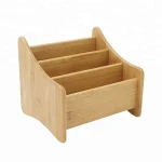 Bamboo Desktop File Folder Organizer and Paper Tray 3 Slots