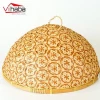 Bamboo string fruit basket with bamboo cover serving tray with bamboo cover food protection basket