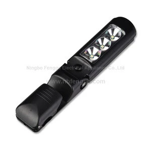 Battery Powered Plastic Work Lamp Bendable Torch Light Magnetic LED Flashlight with Clamp