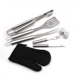 BBQ Charcoal Apron Portable Stainless Steel Barbeque Brush Grill Barbecue Accesories BBQ Set BBQ Tool Set