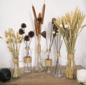Beautiful Glass crafts flower arranging vase with hemp rope