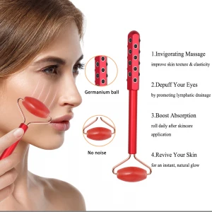 Beauty Women Skin Tightening Lift Device Rose Quartz Ice Balls Germanium Face Jade Roller