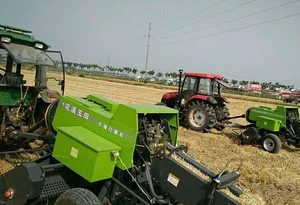 Big farm using tractor driven round square hay baler with CE certificated