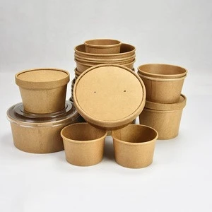 biodegradable disposable paper ice cream food rice noodle salad container soup cup takeout take away bowls