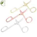 Bk36AL White Private Label Beauty Tool Manicure Scissor Medical Stainless Steel Eye Brow Lash Siliver Eyelash Eyebrow Scissor