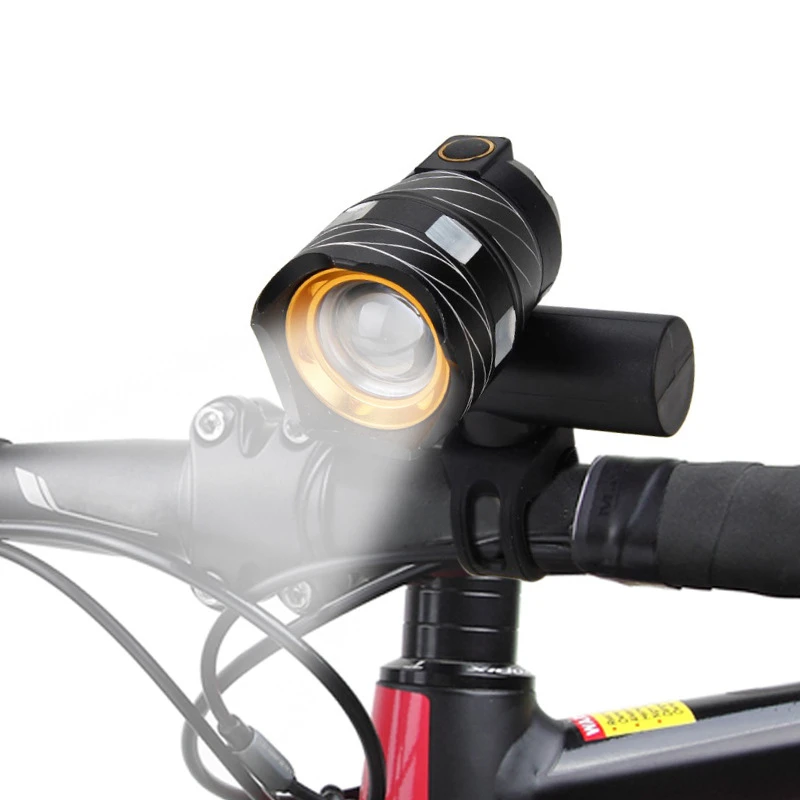 BL03 Outdoor zoomable torch headlight T6 LED bicycle light with 18650 rechargeable battery