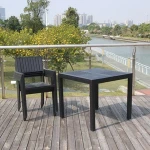 Black Aluminum Plastic Wood Chair Set