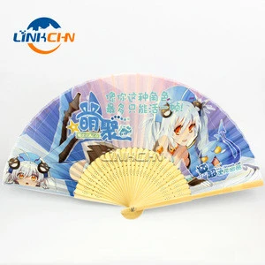 black and white design manual craft foldable bamboo hand fan