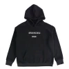 black cotton fleece hoodies for men and custom printed logo sweatshirts without drawstring