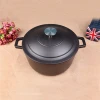 Black round enamel cast iron casserole for morden kitchen