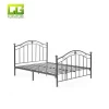 Black-Silver Twin-size Metal Panel Bed with Headboard and Footboard metal bed