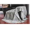 BLUE PHOENIX Adult Check plaid cashmere throw with tassels for women