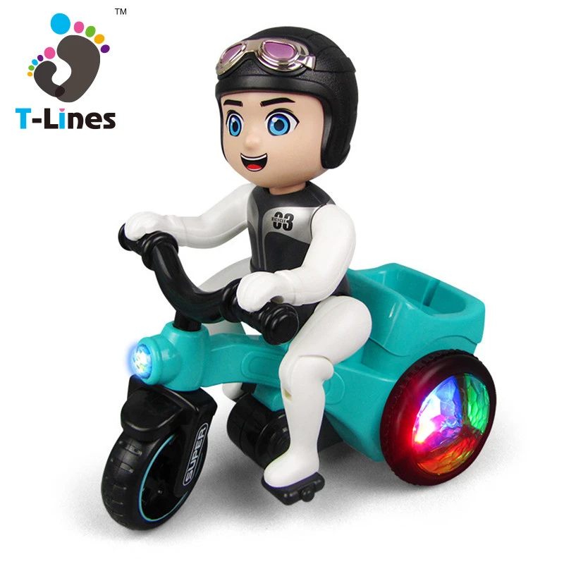 B/O tricycle stunt car small toy motorcycle for kids