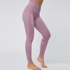 breathable quick-drying high waist gym running training yoga pants Side stripes women&#x27;s sports leggings