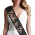 Import Bride to be and diamond single layer satin sash wedding party black sash with laser rose gold letter from China