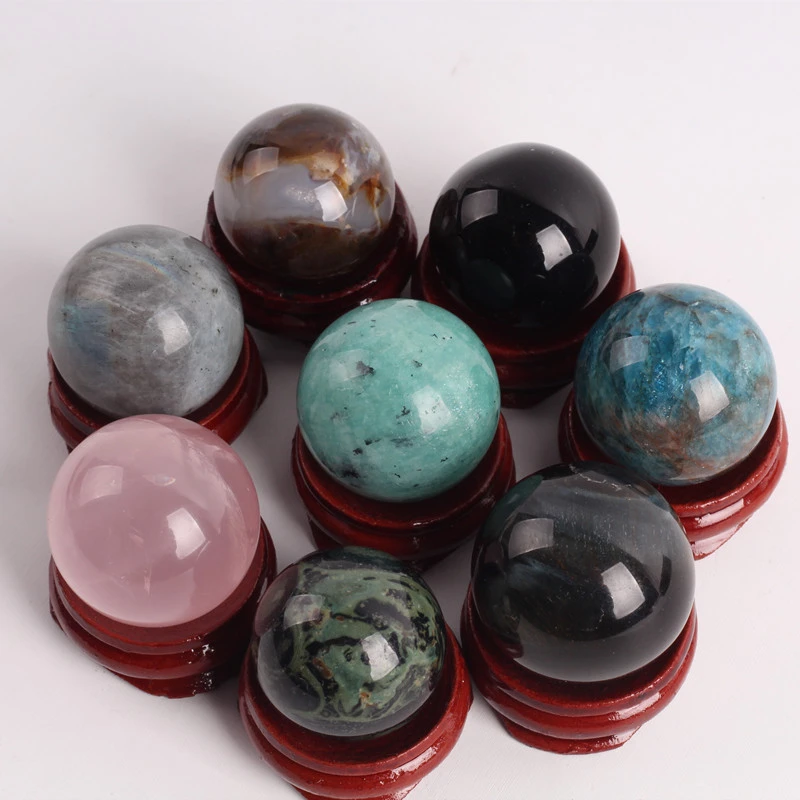 bulk wholesale Natural 20mm small crystal sphere 7 chakra crystal spheres 25mm 30mm quartz balls