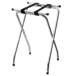 Cagnshan - Henry Foodservice Mirror Chrome Finish Double Bar Folding Tray Stand, Silver