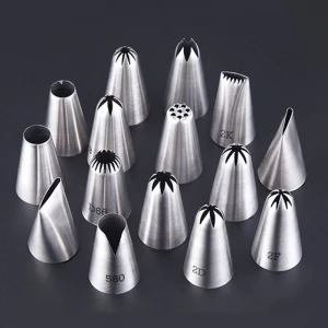 Caking accessories 304 stainless steel cake decorating supplies kit large pastry nozzles piping icing tips