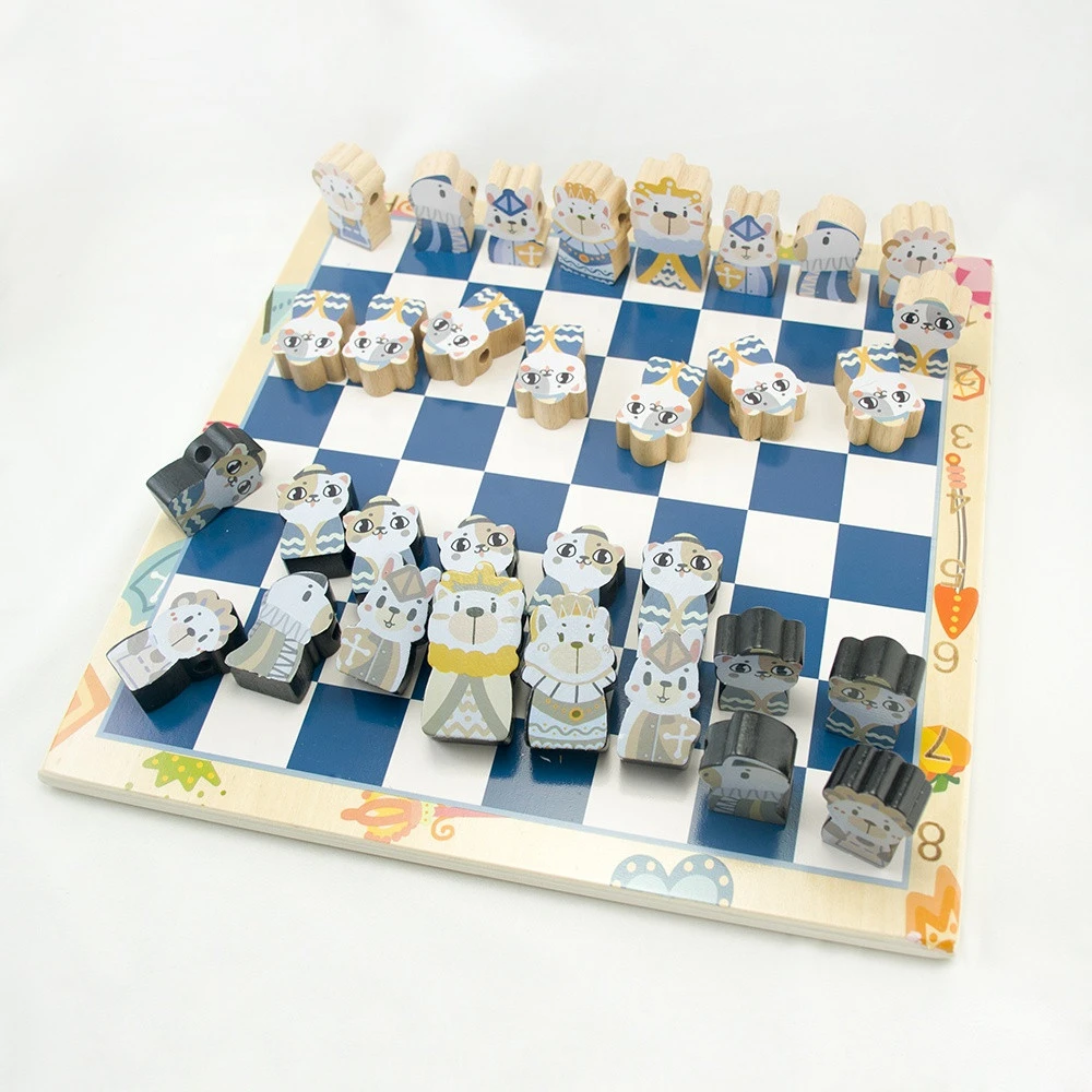 Carton chess game, wooden chess, chess pieces