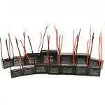 CBB61 2 wire black square fan capacitor