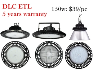 ce tuv dlc etl meanwell driver industrial highbay 100w 120w 150w 200w 240w commercial lighting dimmable ufo led highbay light