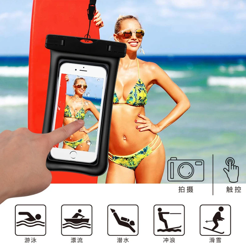 Cell Phone Accessories Universal Beach Waterproof Bag PVC Waterproof Phone Pouch Swimming Case Cover Customize