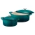 Import ceramic pot with lid Enameled Cast Iron Covered Round Dutch Oven Combo, 2-Piece (7-Quart &amp; 4-Quart), Teal from China