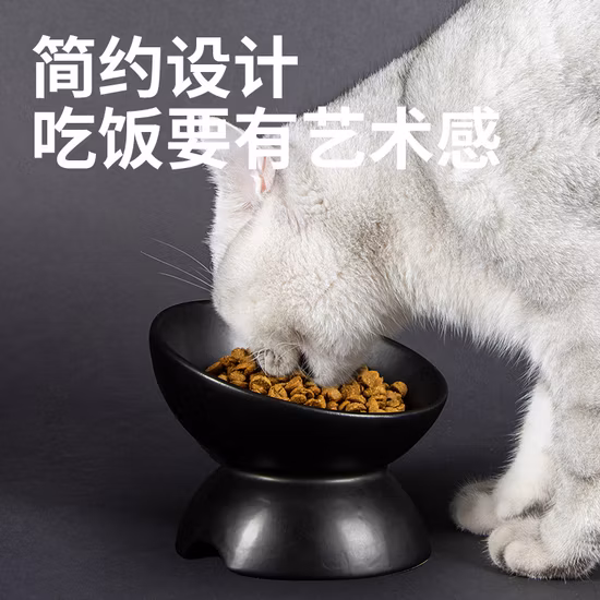 Cervical Protection Black Pet Bowl
