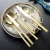 Import Champagne Gold Silverware Set Stainless Steel Gold Mirror Finish Flatware Cutlery Set for Home Wedding Festival Party from China
