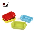 Chaozhou rectangular ceramic dinnerware dish bake tray for oven