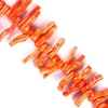 Charm Dyed Orange Coral Top-drilled Branch Beads, Approx 10x40~10x50mm, MOQ 1 kg