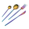 Cheap luxurious matte/mirror stainless steel gold coffee spoons forks and knives for events bulk portuguese cutlery