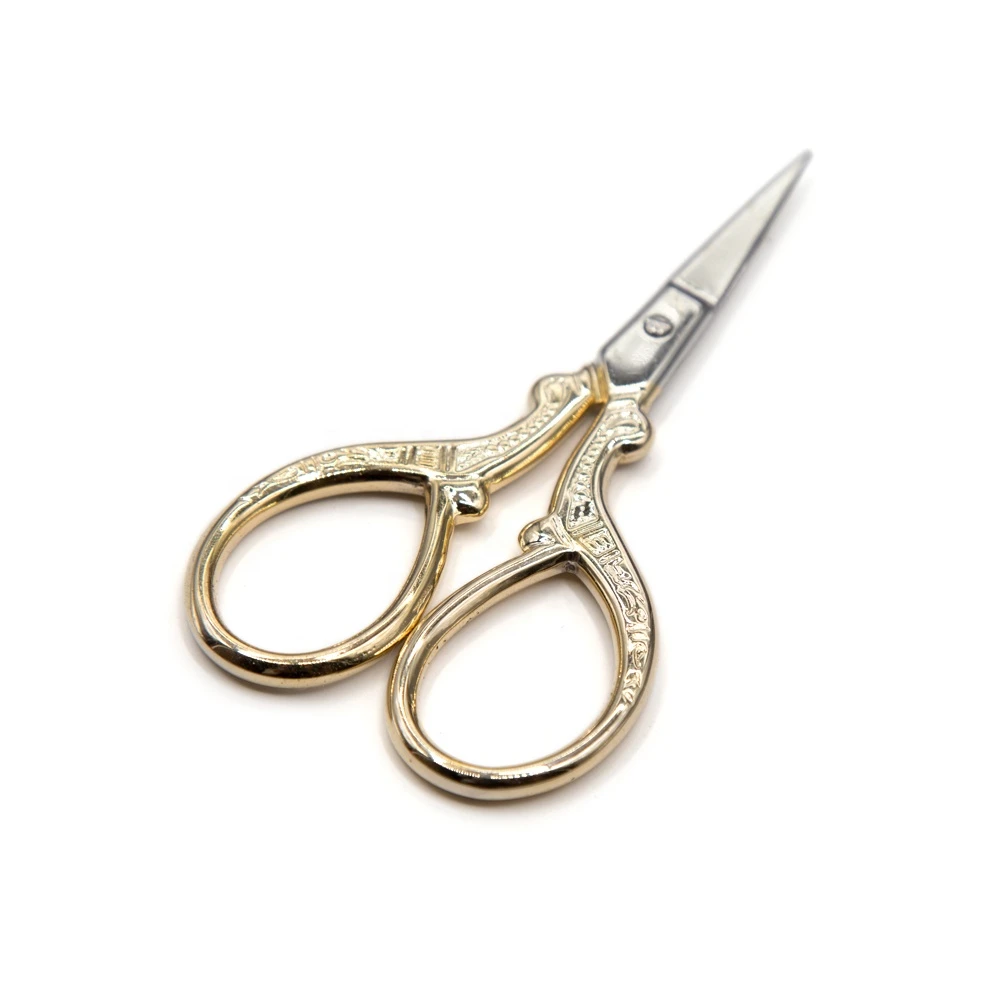 Cheap price stainless steel personal beauty tools gold handle cuticle eyebrow scissors