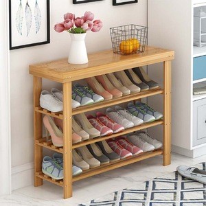 cheap wooden bamboo shoes rack for living room