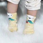 China custom breathable cute logo funny cotton 3D animal baby socks for kids gift