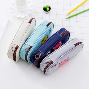 China New Products Fashion Branded Canvas Pencil Case With Compartment