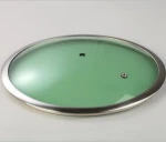 Chinese cookware parts stainless steel pot lid with clear toughened glass