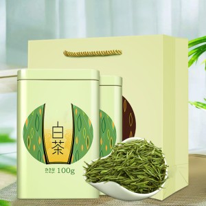 Chinese Famous Green Tea Organic Anji White Tea for Gift Metal Can package