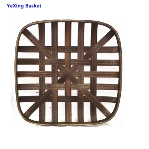 Chinese Hand Made TOBACCO Bamboo Basket with Decoration HOME
