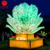 Chinese Light Sculpture Color-changed Rose With Steel Fame in Silk For Chinese New Year Decoration