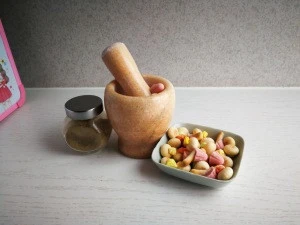 Classic red marble mortar and pestle/sell like hot cakes production of natural stone