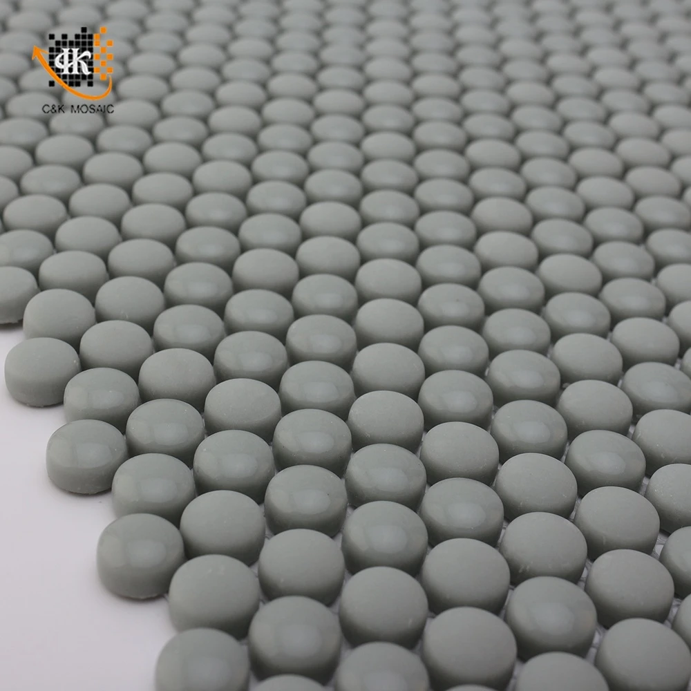 CNK China wholesalers grey round glass mosaic tile backsplash kitchen